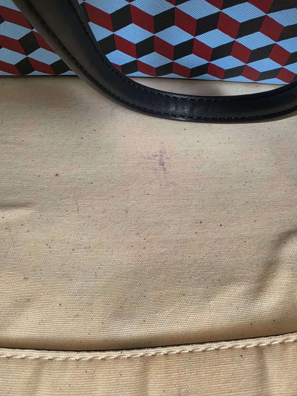 Anne Klein Pink & Blue Geometric Lion Tote - Picture 4 of 8